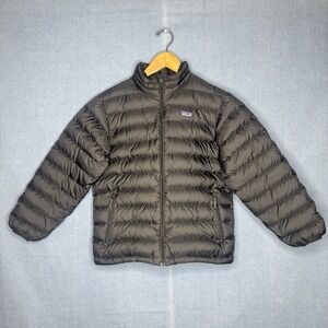 Patagonia Black Down Sweater Jacket Kids M(10) Quilted Puffer Coat Warm